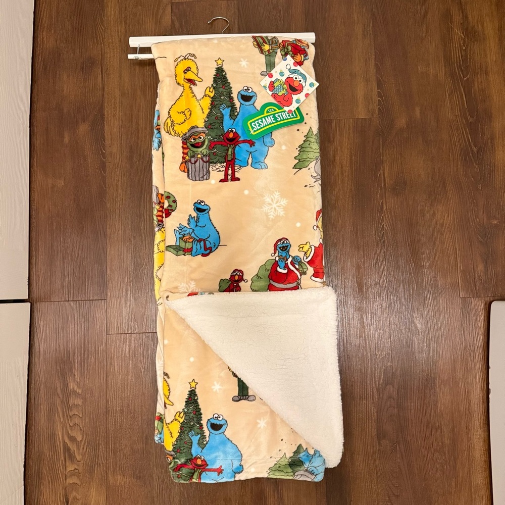 Sesame Street Blanket with Red and Blue Characters